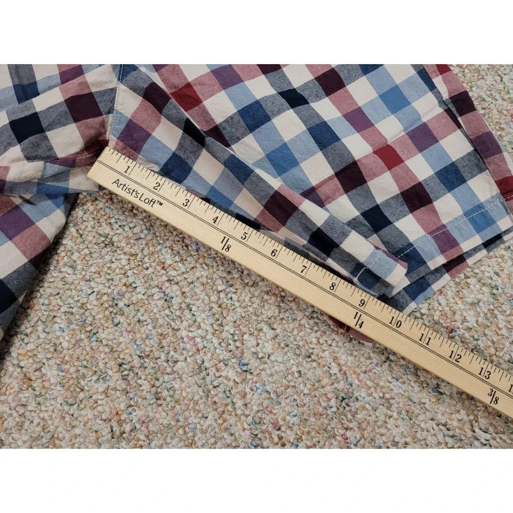 Gap Shorts Mens 29 Blue Red Plaid Check Cotton Chino Preppy 9.5in Inseam